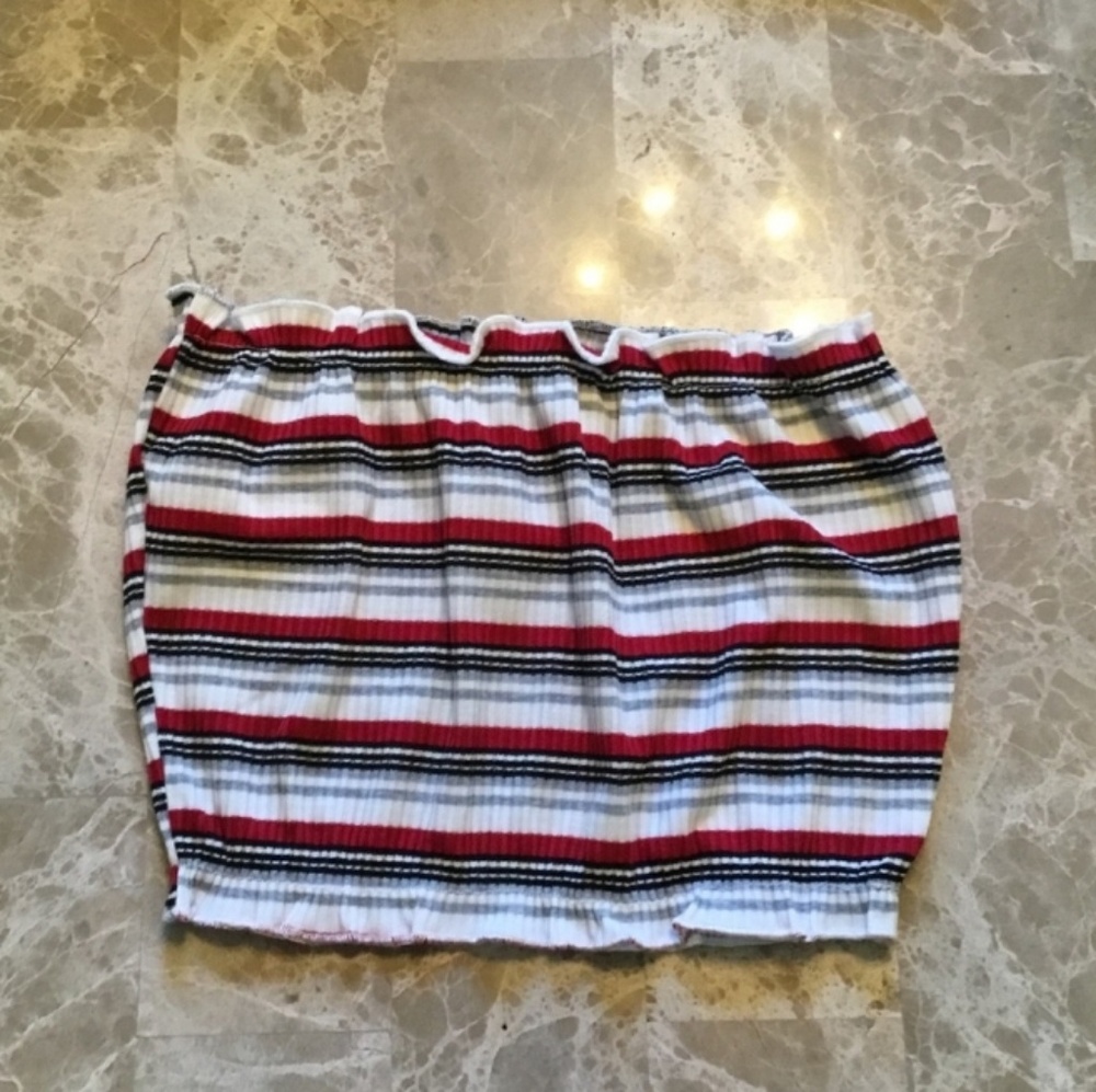 red white gray zaful tube top